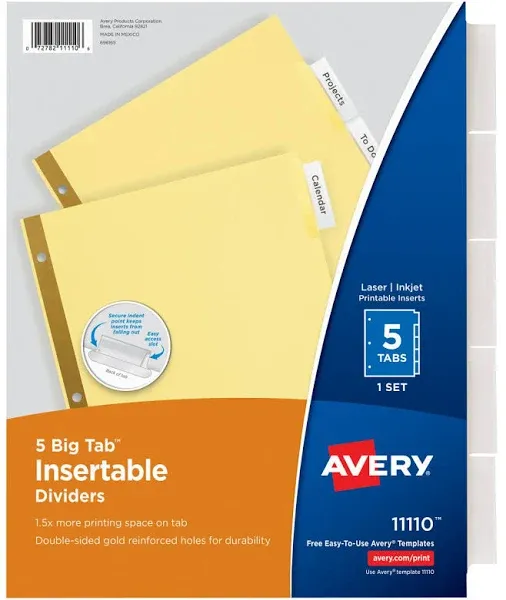 Avery Insertable Big Tab Dividers