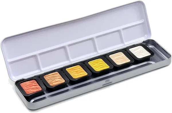 Finetec Artist Mica Watercolor - Bronze, Gold, & Silver Set of 6