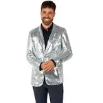 Suitmeister Men's Sequins Silver Blazer, Small