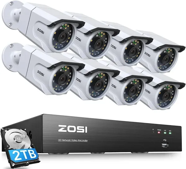 4K 8CH NVR & C105 Camera 4/8pcs - PoE Security System - ZOSI