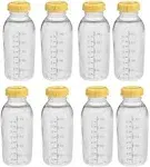 Medela Breastmilk Collection Storage Feeding Bottle with Lids-8 Pack (8 Bottles and 8 Lids)w/lid 8oz /250ml