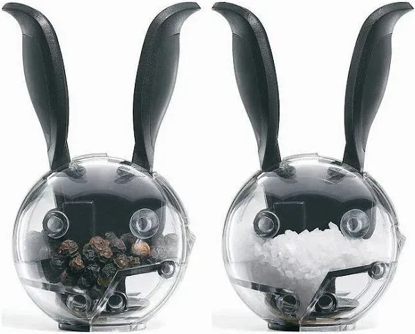 Chef'n Black/Clear Plastic Salt and Pepper Grinder Set