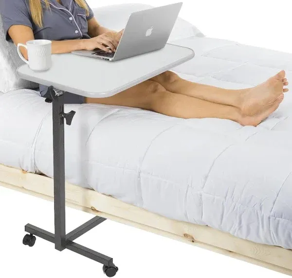 Vive Health Compact Tilting Overbed Table with Wheels