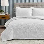 Hansleep Quilt Set Ultrasonic Lightweight Bed Decor Coverlet Set Comforter Bedding Cover Bedspread for All Season Use (White, Twin 68x90 Inches )