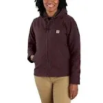 Carhartt Women's Washed Duck Sherpa Lined Jacket - Blackberry - Xs