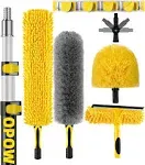 Opow 20 Foot High Ceiling Duster Kits with 5-12FT Heavy Duty Extension Pole, High Reach Duster for Cleaning,Microfiber Feather Duster,Cobweb Duster,Ceiling