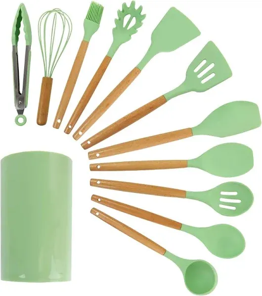 MegaChef Silicone and Wood Cooking Utensils