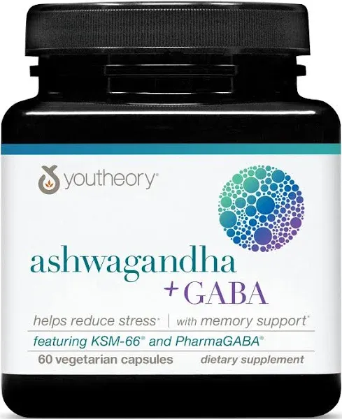 Youtheory Ashwagandha Vegetarian Capsules (180 ct)