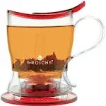 Grosche Aberdeen Easy Pour Tea Steeper Teapot, Red