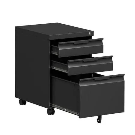 3 Drawer Mobile File Cabinet with Lock