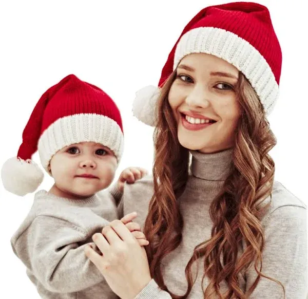 Matching Knit Santa Hats