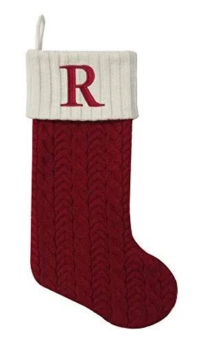 Mft St. Nicholas Square 21-inch Monogram Embroidered Initial Cable Knit