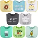 The Peanutshell Unisex Terry Cotton Baby Bibs, 8-Pack, Geen/Blue/Yellow