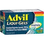 Advil Liqui Gels Minis Pain Reliever 80 Liquid Filled Capsules