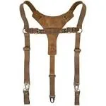 Hide & Groom, Y Back Suspenders with Adjustable Size Straps for Men, Wedding, Steampunk Harness, Full Grain Leather, Handmade