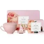 Tea Forte Fleur Gift Set with Cafe Cup, Tea Tray and 10 Handcrafted Pyramid Tea Infuser Bags