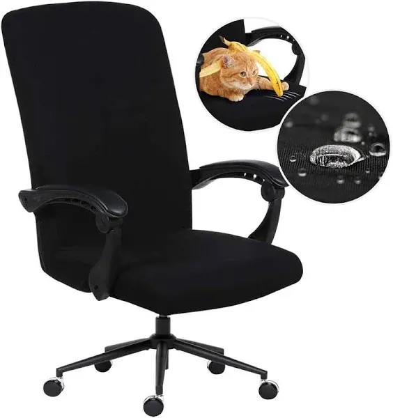 Durable Zipper Office Chair Slipcover - Spandex Rotating Boss Chair Protector