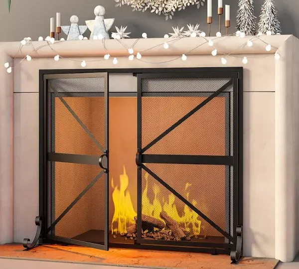 Rebrilliant Fireplace Screen with Doors