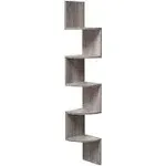 VASAGLE 5-Tier Floating Wall Shelf Greige