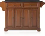 Crosley Alexandria Solid Black Granite Top Kitchen Island - Cherry