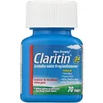 Claritin Non-Drowsy Indoor & Outdoor 24 Hour Allergy Relief, Tablets - 70 count