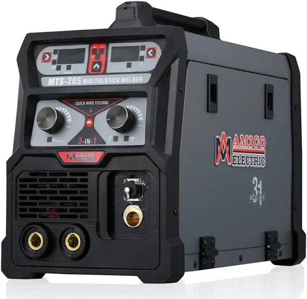 MTS-205 205 Amp MIG/TIG-Torch/Stick Arc Combo Welder, Weld Aluminum(MIG) 110/230V Dual Voltage Welding New