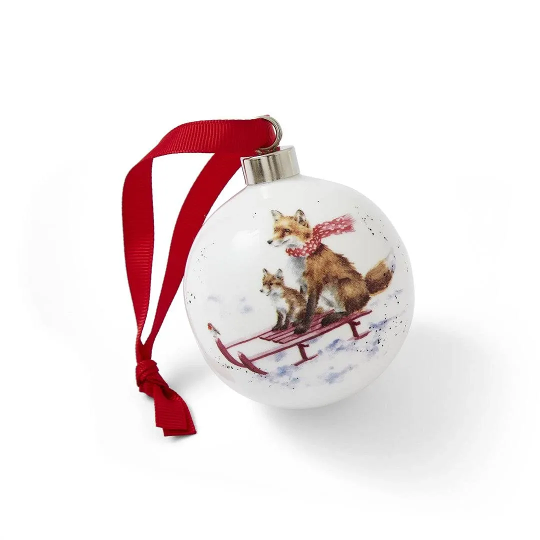 Wrendale Bauble - Sleigh Ride Fox