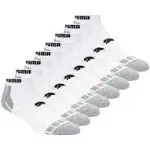 Puma Men's 8 Pack Low Cut Socks, White/Black, 10-13