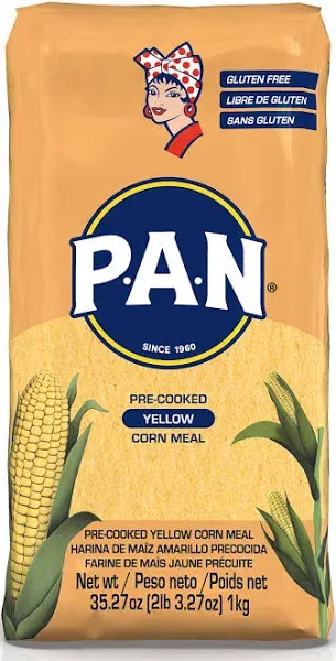 P.A.N. Yellow Corn Meal – Pre-cooked Gluten Free and Flour for Arepas (2.2 lb...