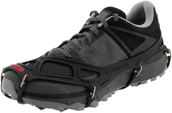 Kahtoola EXOspikes Footwear Traction for Winter Hiking/Running Black Large