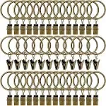 AMZSEVEN 40 Pack Curtain Rings with Clips Drapery Clips with Rings DRA