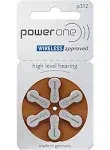 Size P312 Powerone Hearing Aid Batteries, 60 Count