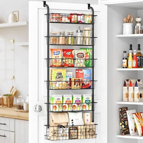 6-Tier Over the Door Pantry Organizer, Metal Pantry Organization and S