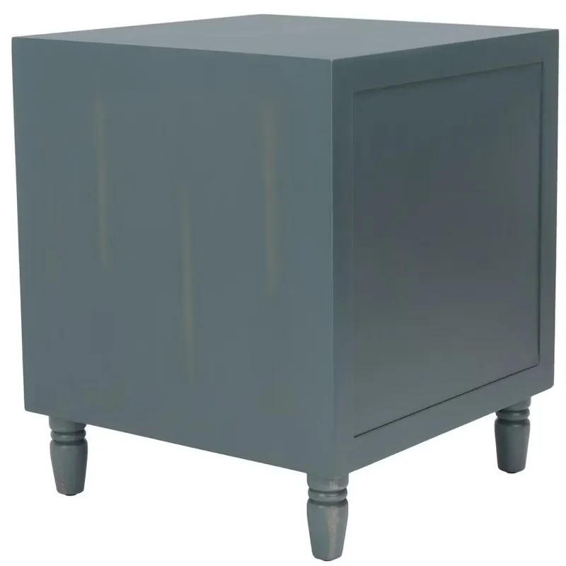 SAFAVIEH Blaise Nautical Nightstand with 2 Storage Drawers, French Grey