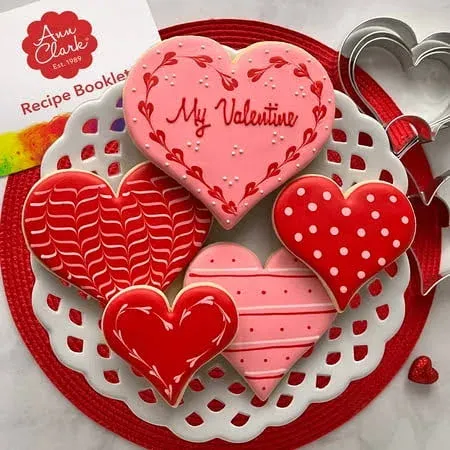 Heart Cookie Cutters 5-Pc. Set Made in USA by Ann Clark, 5", 4.25", 4", 3.5", 3"