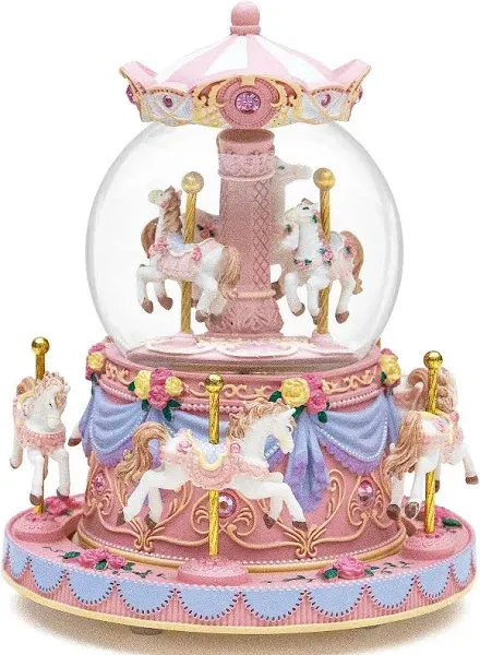 Mr. Winder Carousel Horse Snow Globe Gift