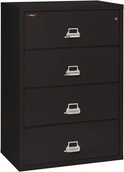 FireKing® Insulated Lateral File, 4 Legal/Letter-Size File Drawers, Parchment, 37.5" x 22.13" x 52.75", 323.24 lb Overall Capacity