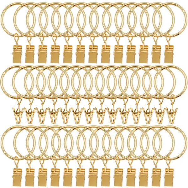 AMZSEVEN 40 Pack Curtain Rings with Clips Drapery Clips with Rings Drapes Rings