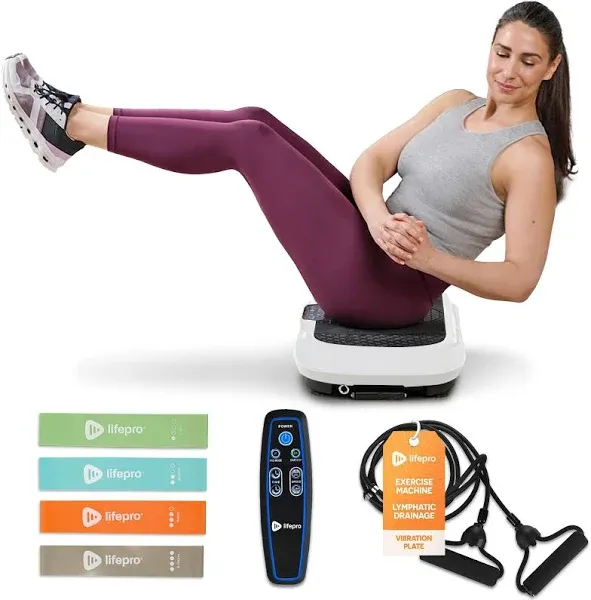 LifePro Vibration Plate Exercise Machine Whole Body Workout Vibration Fitness Platform w/ Loop Bands