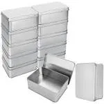 RHBLME 12 Pack Tin Box, 4.9 x 3.6 x 1.8 Inches Metal Box Cookie Tins with Lids, Large Multipurpose Tin Can Storage Container for Crafts Jewelry Cookie