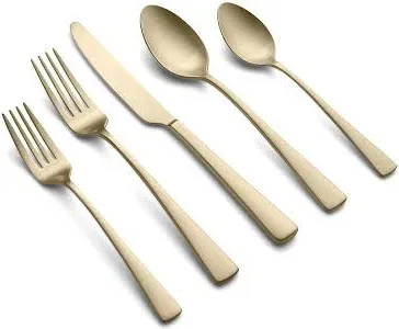 Cambridge Cerys Champagne Satin 20-Piece Flatware Set