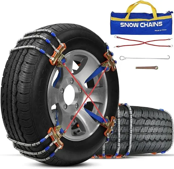 Snow Chains, Tire Chains for SUV Car Pickup Trucks, Universal Adjustable Emer...