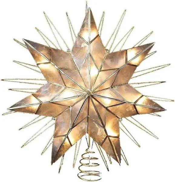 Kurt Adler 14" 7-Point Natural Capiz Star Lighted Treetop