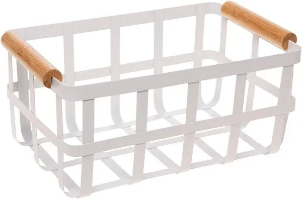 Simplify Metal Basket with Bamboo Handles