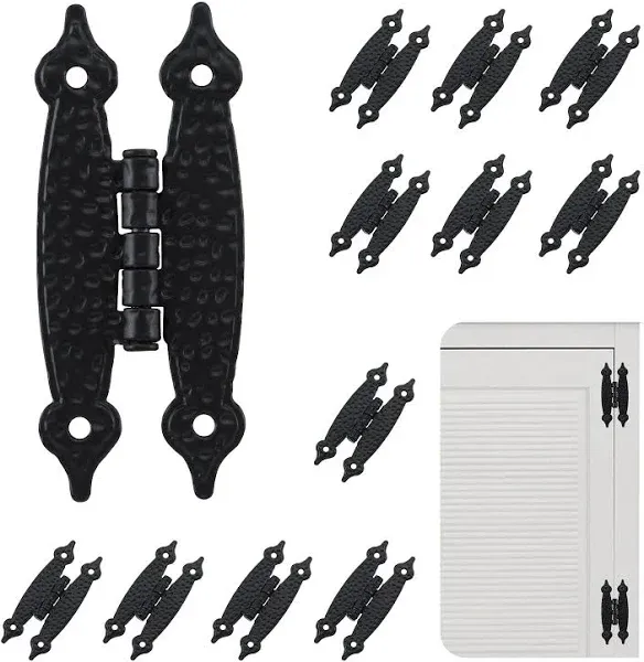 HOME MASTER HARDWARE 12 Pieces (6 Pairs) Cabinet Hinges, Embedded Matte Black Cabinet Hinges, Suitable for Kitchen/Bathroom/Furniture Cabinet and Door-3.5"x1.5"