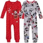 Disney Minnie Mouse Baby Baby Girls 2 Pack Zip Up Sleep N' Play Coveralls