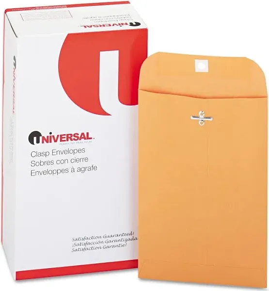 UNIVERSAL Kraft Clasp Envelope Square Flap Clasp-gummed Closure