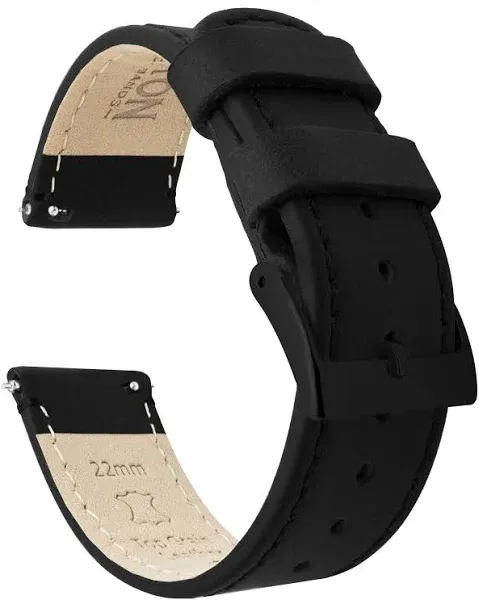 Barton Quick Release - Top Grain Leather Watch Band Strap - Choice of Width - 16mm, 18mm, 19mm, 20mm, 21mm 22mm, 23mm or 24mm