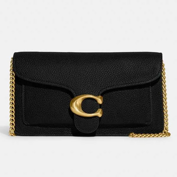 Coach Tabby Leather Chain Clutch