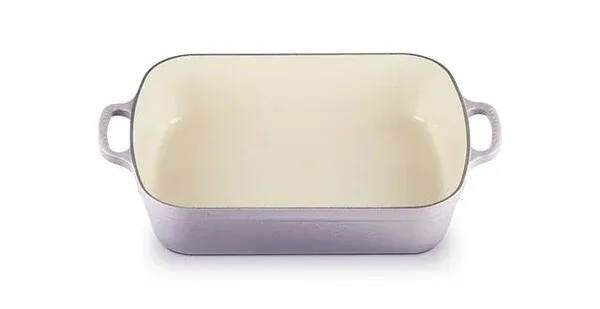 Le Creuset Signature Enameled Cast Iron Rectangular Roasting Pan, 5.25-Quart, Shallot